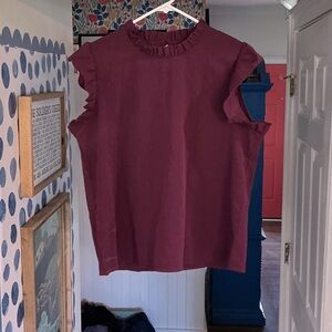 Women's Ruffled Sleeveless Top - Purple